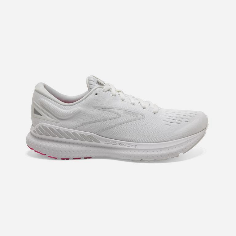 Brooks Glycerin Gts 19 Max Cushion Road Løpesko Dame Pris - Hvite Rosa - Norge (NMR529463)